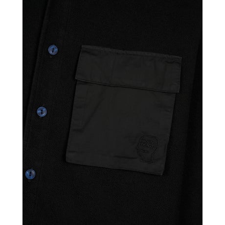 BRAIN DEAD / CPO REVERSE FRENCH TERRY SHIRT / WASHED BLACK