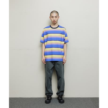 BAL / GRADIENT STRIPE CREW NECK TEE / BLUE