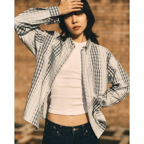 SPECIAL GUEST K.K. / PATTERN MIX SHIRT / BLUE