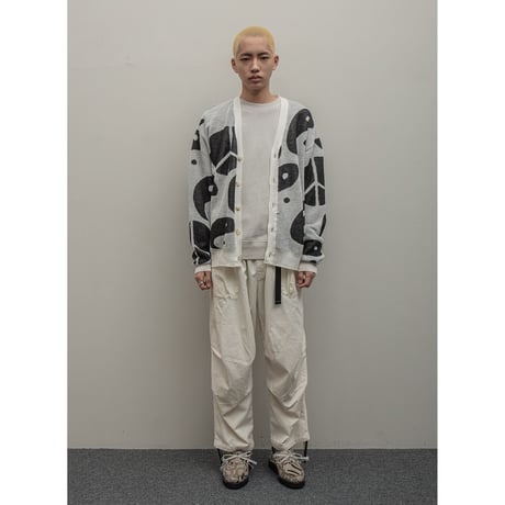 BAL / JACQUARD RAMIE CARDIGAN / WHITE