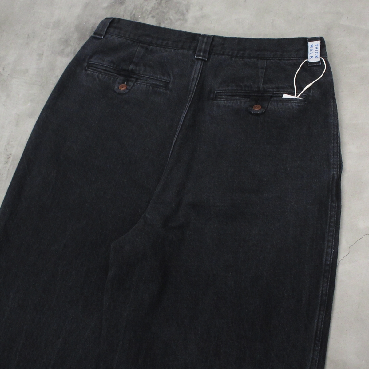 NOROLL / THICK WALK PANTS / BLACK DENIM | Sopho