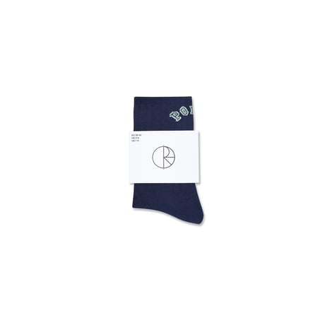 POLAR SKATE CO. / LARGE RIB SOCKS COLLEGE / DARK BLUE