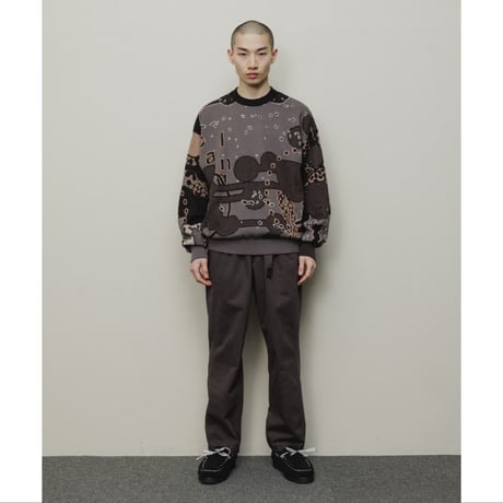 BAL / JACQUARD COTTON CREWNECK SWEATER / BLACK