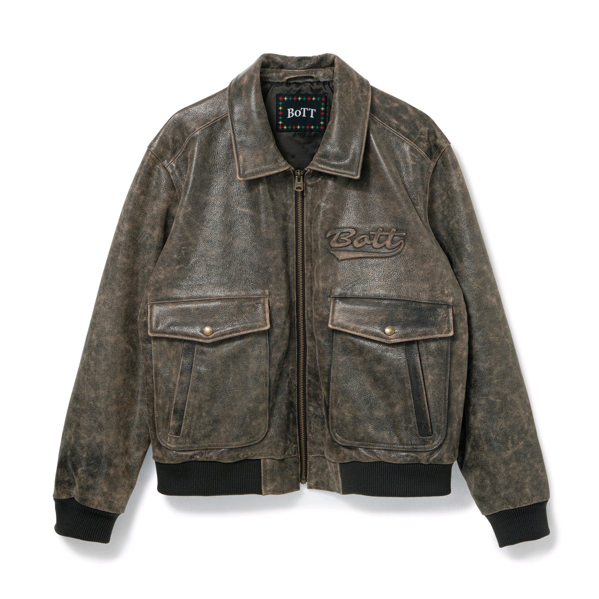 Jacket Leather Cracked Logo Script BoTT ジャケット・アウター BoTT BRO / JACKET LEATHER CRACKED LOGO SCRIPT / ジャケット・アウター