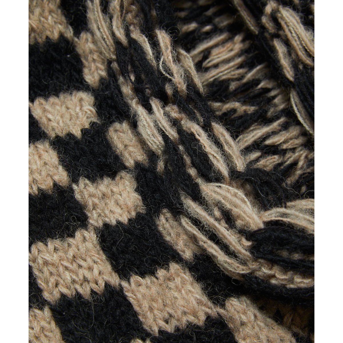 BAL / CHECKERED HAND KNIT BALACLAVA / BLACK |
