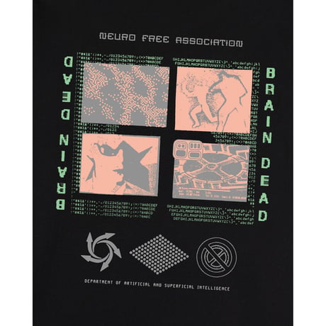 BRAIN DEAD / NEURO FREE ASSOCIATION T-SHIRT / WASHED BLACK