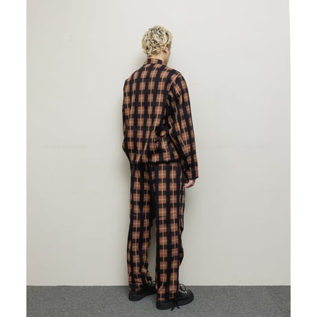 BAL / PLAID ZIP SHIRT BLOUSON / BROWN