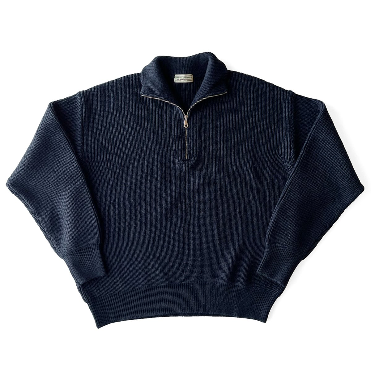 COMFORTABLE REASON / HALF ZIP KNIT / NAVY | Sop