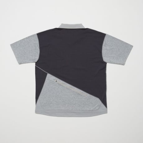 BAL / RECYCLE POLYESTER ZIP POCKET POLO SHIRT / GRAY