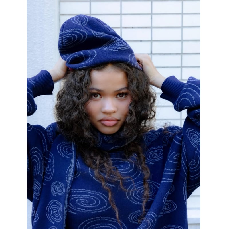 SOL ビーニー SOL soonerorlater / SPARKLING KNIT BEANIE / NAV