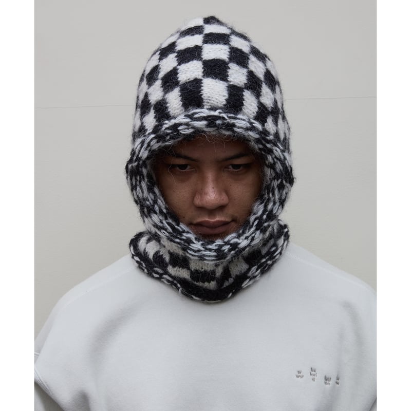 Bal Original HAND KNIT BALACLAVA バラクラバ BAL / CHECKERED HAND KNIT BALACLAVA / BLACK |