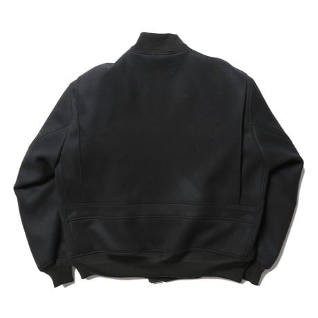 tone / WOOL MELTON BOMBER JACKET / BLACK