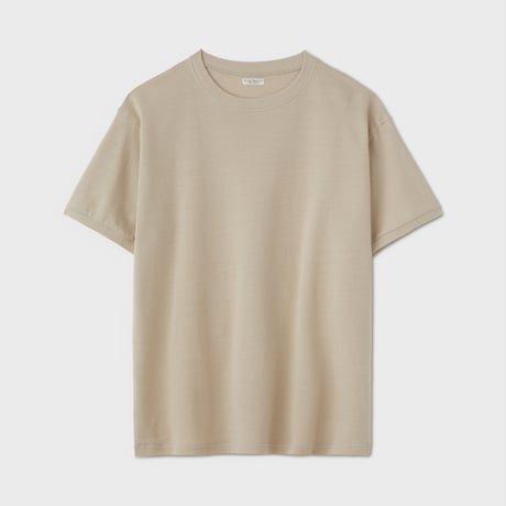 PHIGVEL MAKERS & Co. / SEED STITCH SHORT SLEEVE TOP / SAND BEIGE
