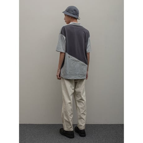 BAL / RECYCLE POLYESTER ZIP POCKET POLO SHIRT / GRAY