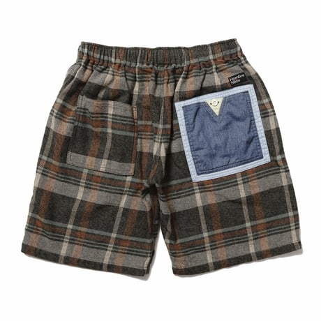 HOMBRE NINO / PLAID EASY SHORTS / BROWN BEIGE