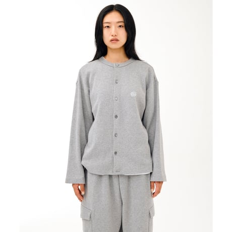 SOL soonerorlater / WAFFLE CREWNECK CARDIGAN / GRAY