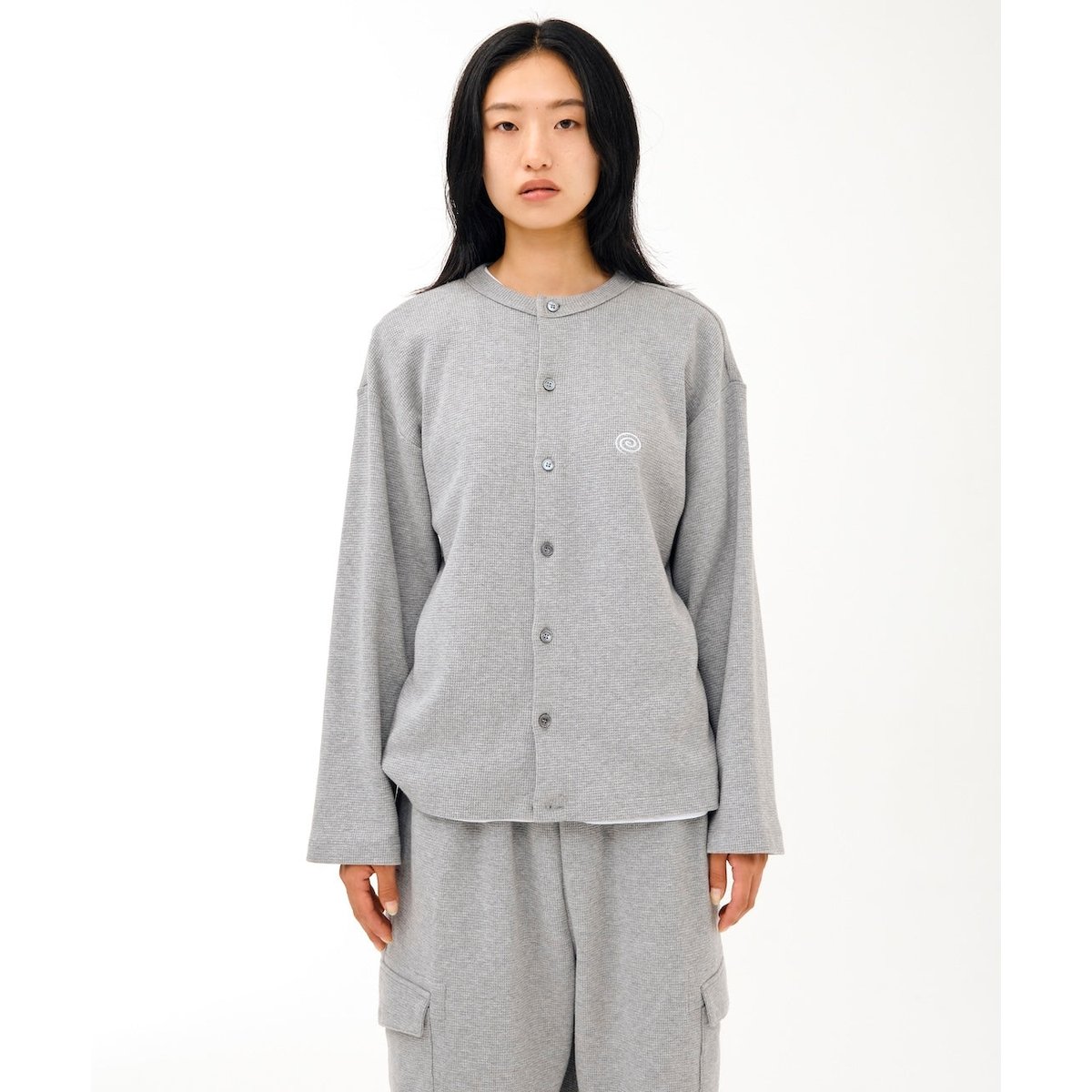 SOL soonerorlater / WAFFLE CREWNECK CARDIGAN /