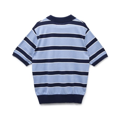BoTT / BORDER S/SL KNIT POLO / BLUE