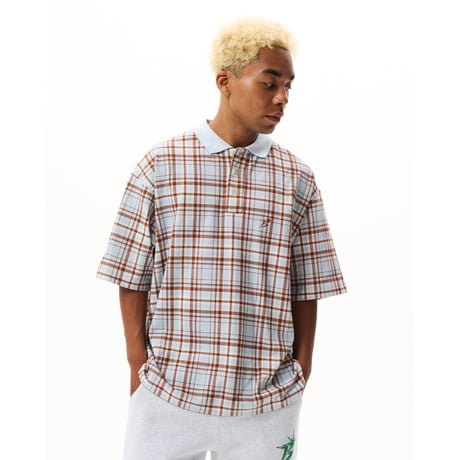 BoTT / PLAID S/S POLO SHIRT / BLUE