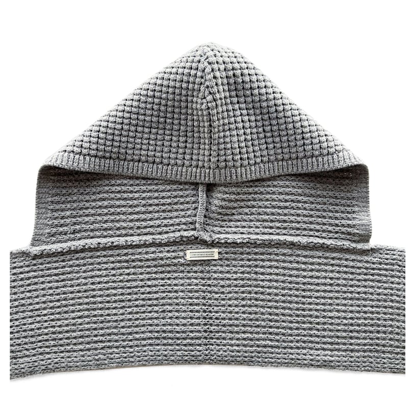 COMFORTABLE REASON / WAFFLE HOOD SCARF / GREY |