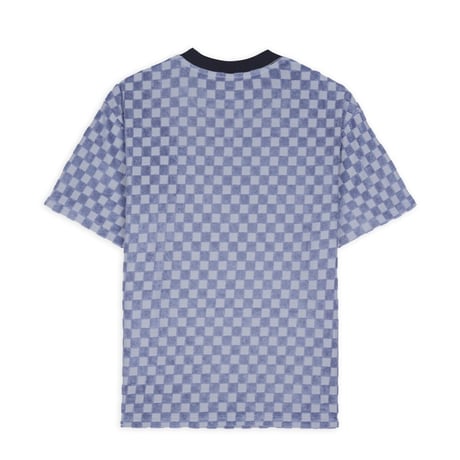 BRAIN DEAD / CHECK BURNOUT T-SHIRT / LIGHT BLUE