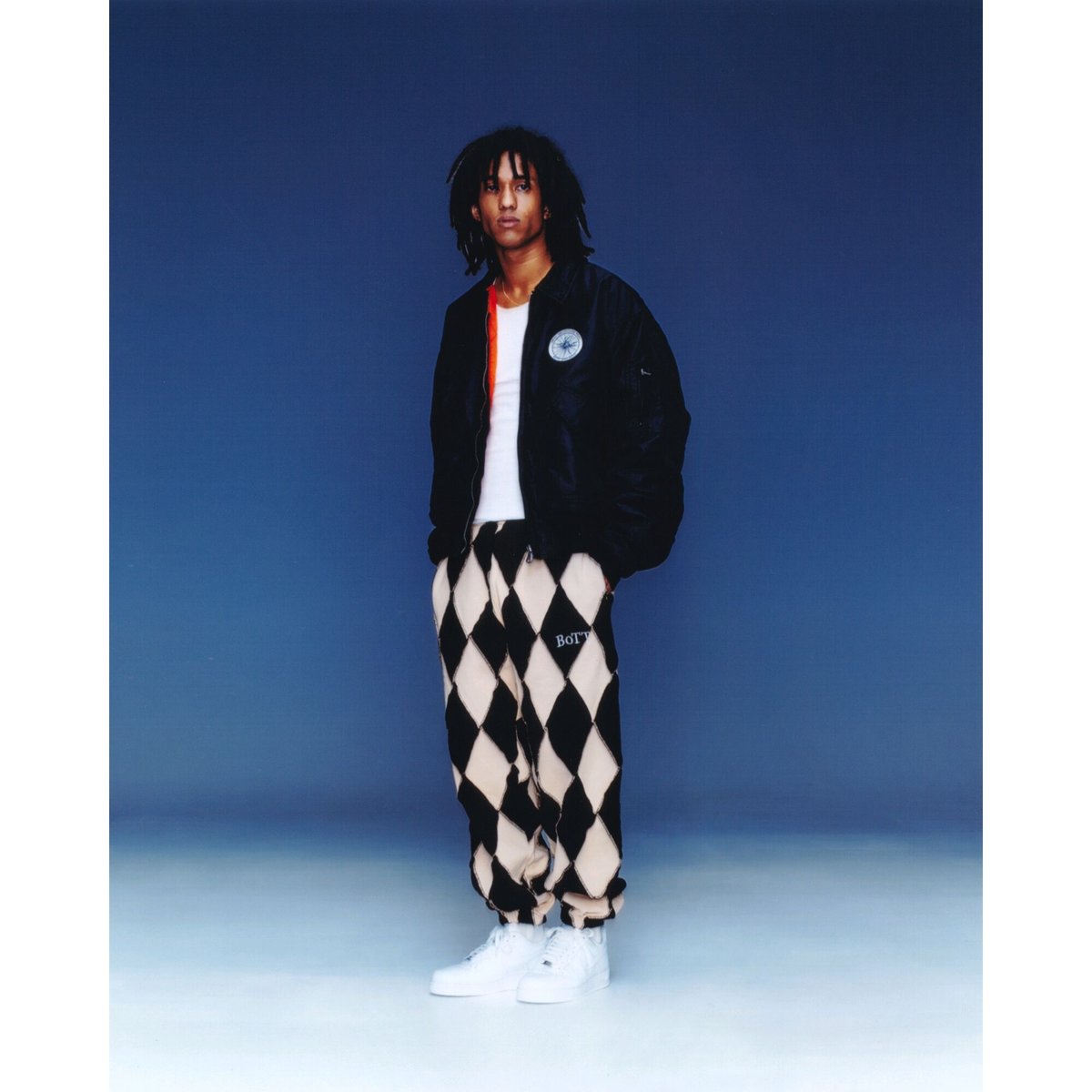 トップス BoTT Patchwork Hoodie & pants setup blue BoTT Patchwork Hoodie & pants setup blue