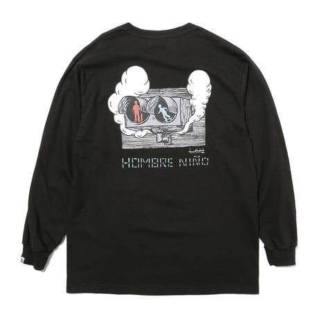 HOMBRE NINO / L/S PRINT TEE (DEADKEBAB TRAFFIC) / BLACK