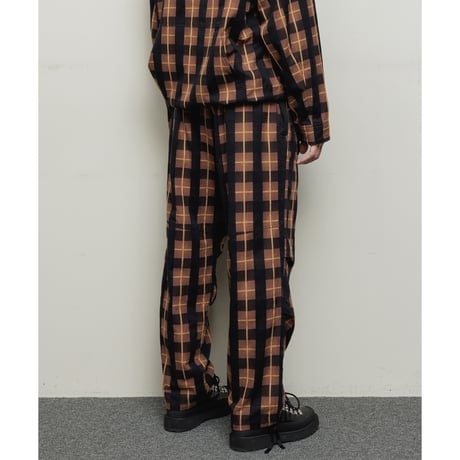 BAL / PLAID WIDE MOUNTAIN PANT / BROWN