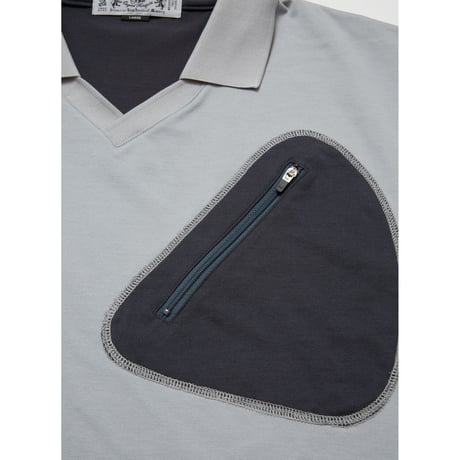 BAL / RECYCLE POLYESTER ZIP POCKET POLO SHIRT / GRAY