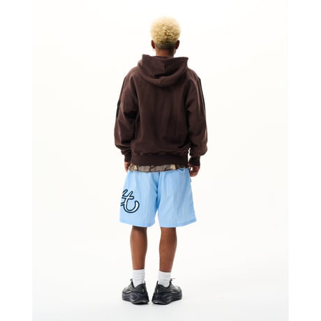 BoTT / WASHED CARGO POCKET ZIP HOODIE / BROWN