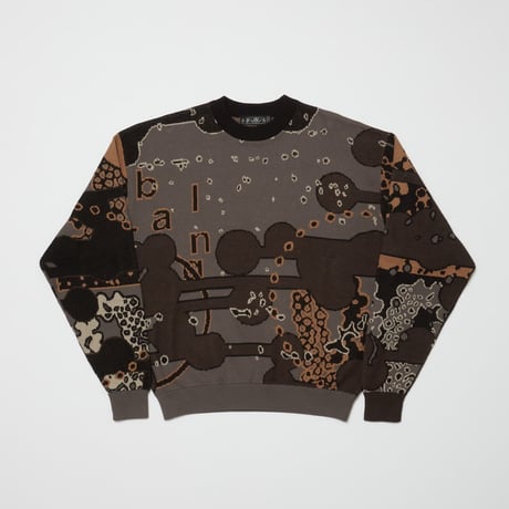 BAL / JACQUARD COTTON CREWNECK SWEATER / BLACK