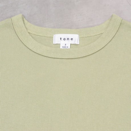 tone / SUPIMA RIBED CREW NECK SHIRT / MOSS