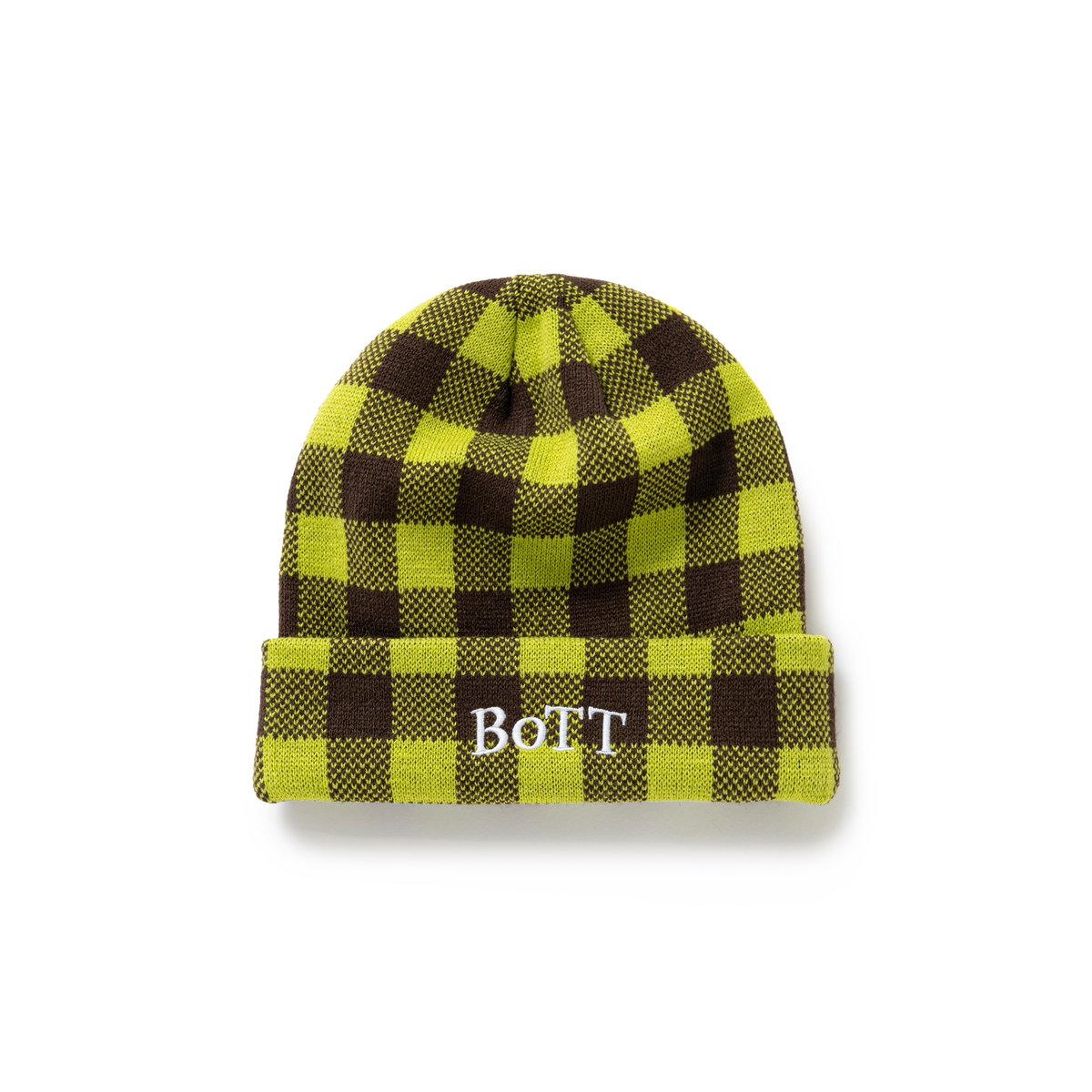 帽子 BOTT GINGHAM CHECK BEANIE BoTT / GINGHAM CHECK BEANIE / LIME | Sophomore