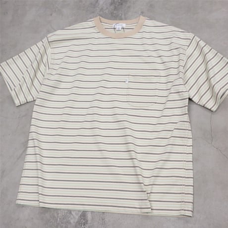 tone / DOUBLE STITCH SS T SHIRT  / BEIGE STRIPE