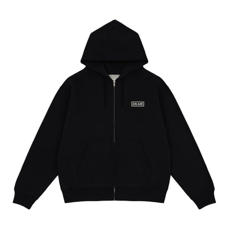 ON-AIR / ON AIR BASIC LOGO FULL ZIP HOODIE / BLACK