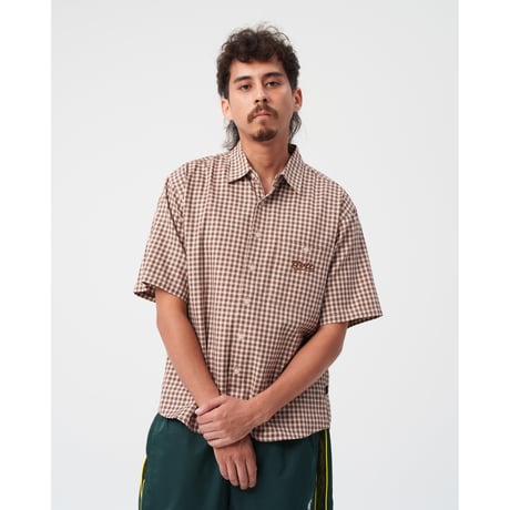 BoTT / MULTI CHECK S/S SHIRT / LIGHT BROWN