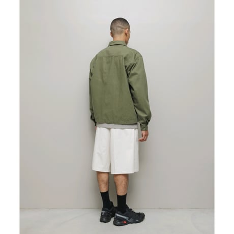 BAL / CREW HERRINGBONE OVER SHIRT / ARMY GREEN