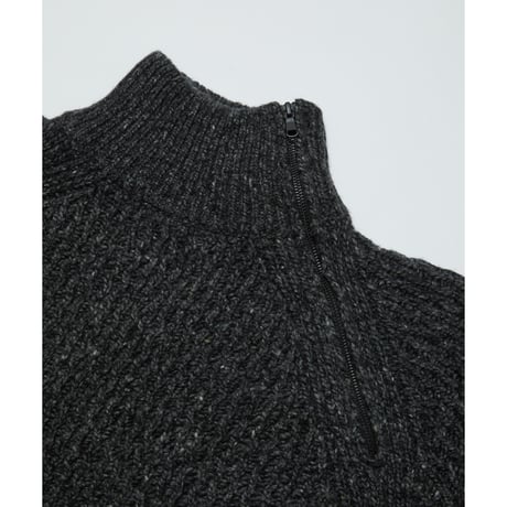 BAL / DIAGONAL ZIP  JACQUARD  SWEATER / NATURAL