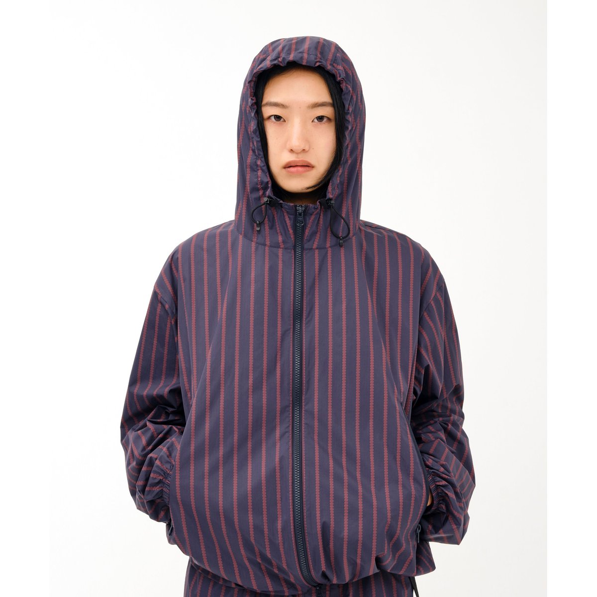 SOL soonerorlater / STRIPE NYLON HOODED JACKET