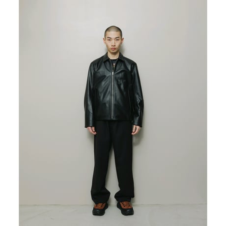 BAL / TECH LEATHER ZIP JACKET  / BLACK
