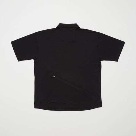 BAL / RECYCLE POLYESTER ZIP POCKET POLO SHIRT / BLACK