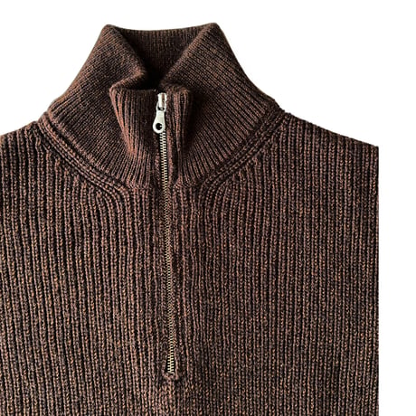 COMFORTABLE REASON / HALF ZIP KNIT / BROWN