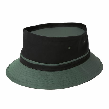 HOMBRE NINO / 2 TONE BUCKET HAT / BLACK/GREEN