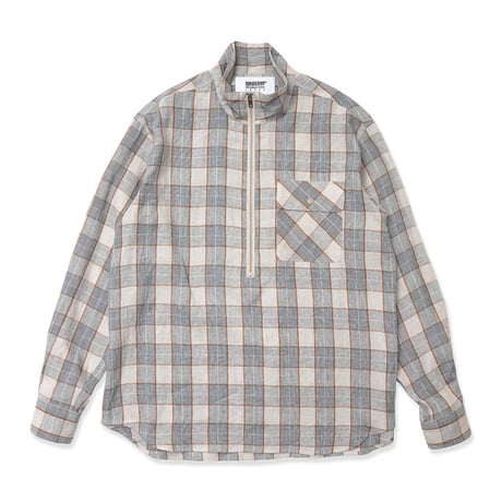 HOMBRE NINO / PLAID HALF ZIP SHIRT / BEIGE/BLUE
