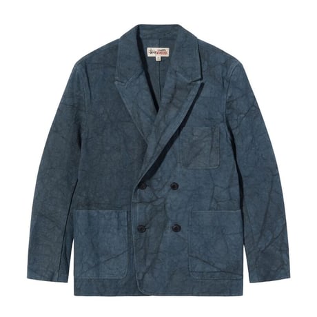 STUSSY / CANVAS DOUBLE BREASTED JACKET / NAVY