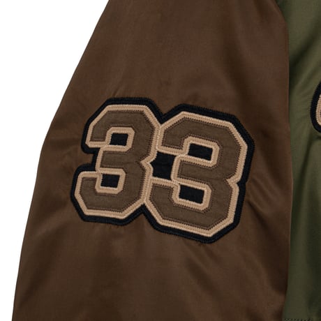 BoTT / NYLON VARSITY JACKET / OLIVE