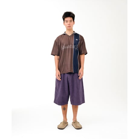 SOL soonerorlater / CURSLVE LOGO SOCCER SHIRT / BROWN