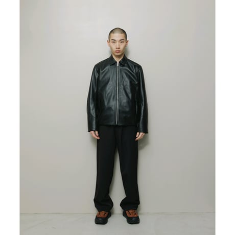 BAL / TECH LEATHER ZIP JACKET  / BLACK