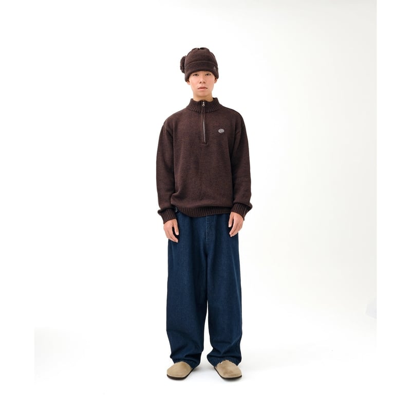 SOL soonerorlater / HALFZIP KNIT SWEATER / BROW
