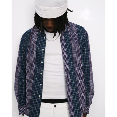 SPECIAL GUEST K.K. / PATTERN MIX SHIRT / NAVY